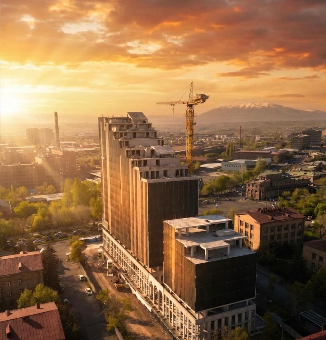 Azatutyun Residence: Стройка на закате